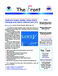 April[removed]NOAA’s National Weather Service Southwest Aviation Weather Safety (SAWS) Workshop to be Held in California June 2013