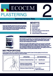 2  PLASTERING Technical Advisory Note