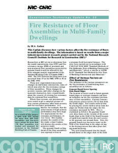 Fire Resistance of Floor Assemblies in Multi-Family Dwellings