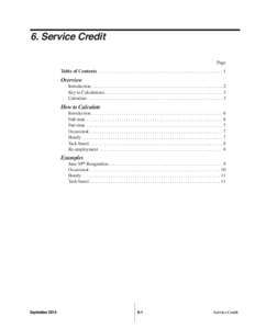 6. Service Credit Page Table of Contents . . . . . . . . . . . . . . . . . . . . . . . . . . . . . . . . . . . . . . . . . . . . . . . . . . . . 1 Overview Introduction. . . . . . . . . . . . . . . . . . . . . . . . . . 
