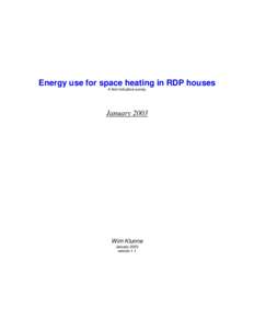 Energy use for space heating in RDP houses A first indicative survey JanuaryWim Klunne