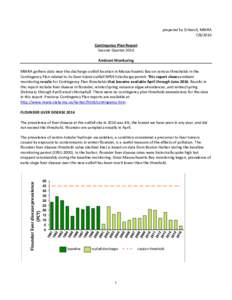 prepared by D.Hersh, MWRAContingency Plan Report Second Quarter 2016 Ambient Monitoring MWRA gathers data near the discharge outfall location in Massachusetts Bay on various thresholds in the