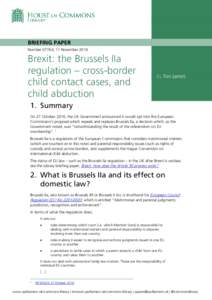 Brexit: the Brussels IIa regulation – cross-border child contact cases, and child abduction
