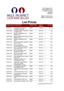 Hills Prospect PLC Consolidated House Faringdon Avenue Romford RM3 8SP TEL: 