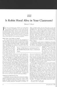 ALAN v29n3 - Is Robin Hood Alive in Your Classroom?