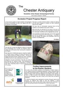The  Chester Antiquary Newsletter of the Chester Archaeological Society 2012 Issue 2 (Autumn / Winter)