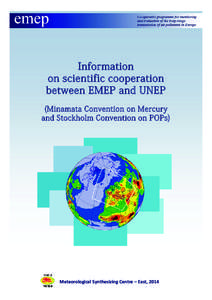 Information on scientific cooperation between EMEP and UNEP (Minamata Convention on Mercury and Stockholm Convention on POPs)