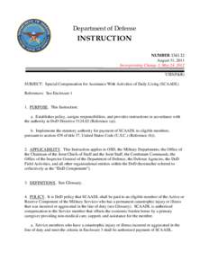 DoD Instruction, August 31, 2011; Incorporating Change 1, May 24, 2012