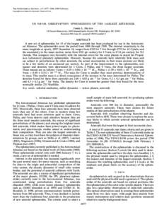 THE ASTRONOMICAL JOURNAL, 117 : 1077È1086, 1999 February Copyright is not claimed for this article. Printed in U.S.A. US NAVAL OBSERVATORY EPHEMERIDES OF THE LARGEST ASTEROIDS JAMES L. HILTON US Naval Observatory, 3450 