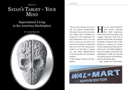 ARTICLE 4  ARTICLE 4 Satan’s Target - Your Mind