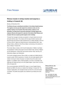 Microsoft Word - 2014_12_22_Rhenus_Press_Release_Acquisition_Crossrail