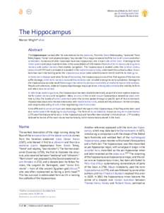 WikiJournal of Medicine, 2017, 4(1):3 doi: wjmEncyclopedic Review Article The Hippocampus Marion Wright* et al.
