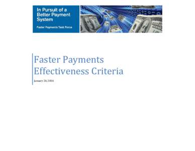 Faster Payments Effectiveness Criteria