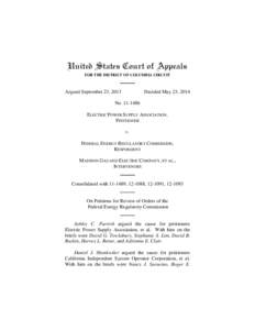 United States Court of Appeals FOR THE DISTRICT OF COLUMBIA CIRCUIT Argued September 23, 2013  Decided May 23, 2014