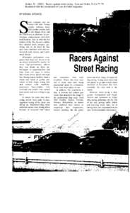 Stokes, D[removed]Racers against street racing. Law and Order, [removed]Reprinted with the permission of Law & Order magazine. BY DOUG STOKES S
