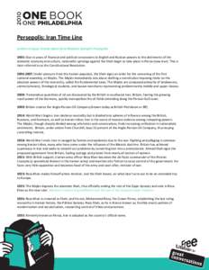 Persepolis: Iran Time Line written in aqua: Events taken from Marjane Satrapi’s Persepolis 1905: Due to years of financial and political concessions to English and Russian powers to the detriments of the domestic econo