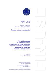 FIN-USE response on the Study on tying and other potentially unfair commercial practices in the retail financial services sect