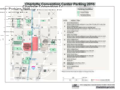 Charlotte Convention Center Parking 2016 Bobcats Parking Facilities  N