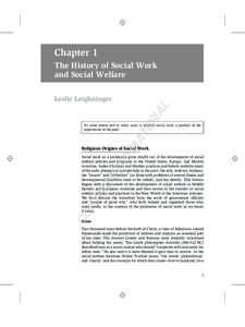 Chapter 1 The History of Social Work and Social Welfare RI