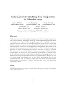 Reducing Mobile Throttling from Temperature by Offloading Apps Agnew, William1   Lee, Hyunjong1