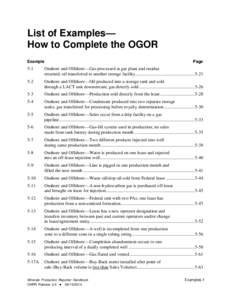 List of Examples— How to Complete the OGOR Example Page