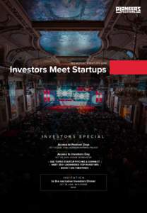 PRE-REPORT STARTUPS[removed]Investors Meet Startups I N V E S T O R S