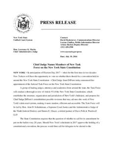 PRESS RELEASE  New York State Unified Court System  Contact: