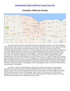 Genealogical Guide to Monroe County, NY - chapter 8 - Formation of Monroe County