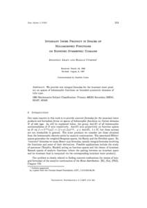 213  Doc. Math. J. DMV Invariant Inner Product in Spaces of Holomorphic Functions