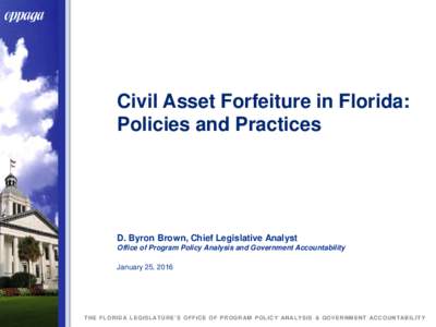 Civil Asset Forfeiture in Florida: Policies and Practices