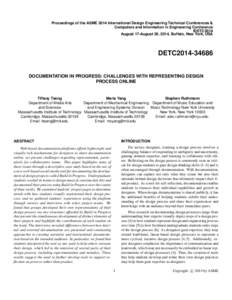 Proceedings of the ASME 2014 International Design Engineering Technical Conferences & Computers and Information in Engineering Conference IDETC2014 August 17-August 20, 2014, Buffalo, New York, USA  DETC2014-34686