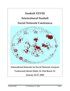 Sunbelt XXVIII International Sunbelt Social Network Conference International Network for Social Network Analysis Tradewinds Resort Hotel, St. Pete Beach, FL