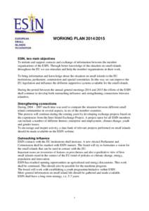 PROPOSAL FOR A WORKING PLAN