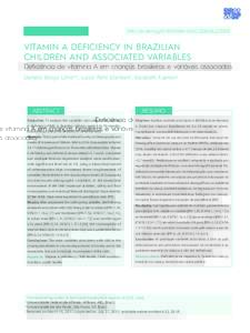 Original Article  http://dx.doi.org0462/;2018;36;2;00013 Vitamin A deficiency in Brazilian children and associated variables