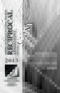 PROGRAM  RECIPROCAL ADMISSIONS  AMERICAN HORTICULTURAL SOCIETY