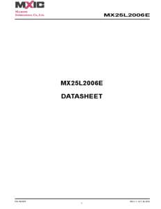 MX25L2006E  MX25L2006E DATASHEET  P/N: PM1578