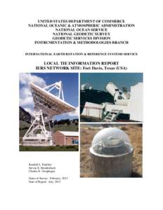 UNITED STATES DEPARTMENT OF COMMERCE NATIONAL OCEANIC & ATMOSPHERIC ADMINISTRATION NATIONAL OCEAN SERVICE NATIONAL GEODETIC SURVEY GEODETIC SERVICES DIVISION INSTRUMENTATION & METHODOLOGIES BRANCH
