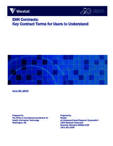 EHR Contracts: Key Contract Terms for Users to Understand
