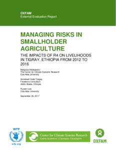 OXFAM External Evaluation Report MANAGING RISKS IN SMALLHOLDER AGRICULTURE