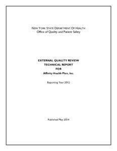 Extermal Quality Review Technical Report for Affinity Health Plan - Reporting Year 2012