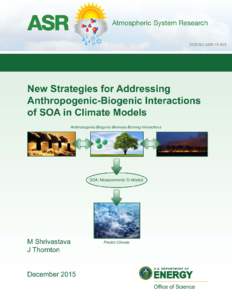 New Strategies for Addressing Anthropogenic-Biogenic Interactions of SOA in Climate Models