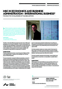 FINANCE, BUSINESS AND MANAGEMENT  INTERNATIONAL STUDY GUIDE 2015 MSC IN ECONOMICS AND BUSINESS ADMINISTRATION – INTERNATIONAL BUSINESS*