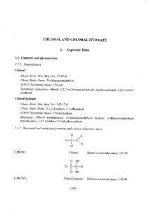 eHLORAL AND CHLORAL HYDRATE 1. Exposure Data 1.1 Chernical and physical data