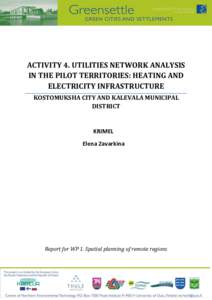 ACTIVITY 4. UTILITIES NETWORK ANALYSIS IN THE PILOT TERRITORIES: HEATING AND ELECTRICITY INFRASTRUCTURE KOSTOMUKSHA CITY AND KALEVALA MUNICIPAL DISTRICT