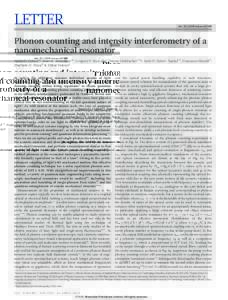 LETTER  doi:nature14349 Phonon counting and intensity interferometry of a nanomechanical resonator