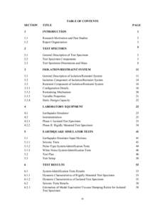 TABLE OF CONTENTS SECTION TITLE  PAGE