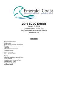 2016 ECVC Exhibit June 1 -5, 2016 (exhibit dates: JuneSandestin Golf and Beach Resort Sandestin, FL