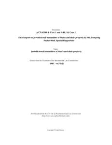 Document:-  A/CN.4/340 & Corr.1 and Add.1 & Corr.1 Third report on jurisdictional immunities of States and their property by Mr. Sompong Sucharitkul, Special Rapporteur