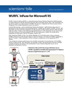®  ® WURFL InFuze for Microsoft® IIS is a high-performance Device Detection Repository (DDR) designed to support Microsoft’s Internet Information Services (IIS) for Windows Server. Now, .NET developers can