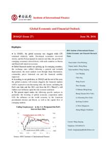 Institute of International Finance  Global Economic and Financial Outlook 2016Q3 (Issue 27)  June 30, 2016